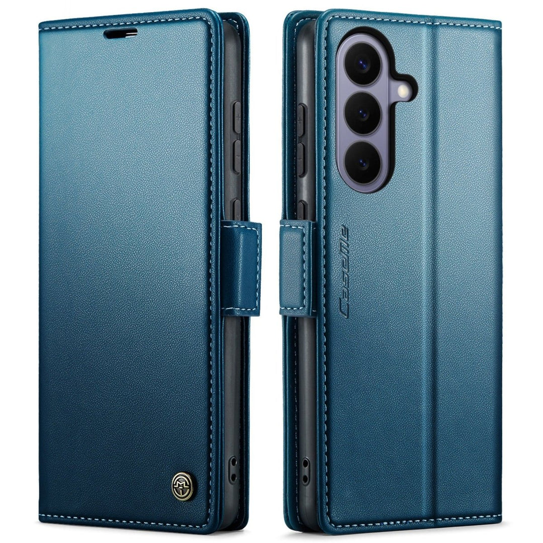 RFID Leather Card Holder Case For Samsung Galaxy Galaxy S22 Blue Parkfield Supplies