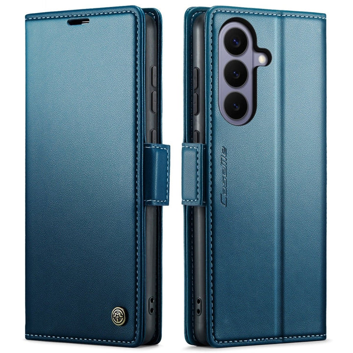 RFID Leather Card Holder Case For Samsung Galaxy Galaxy S22 Blue Parkfield Supplies