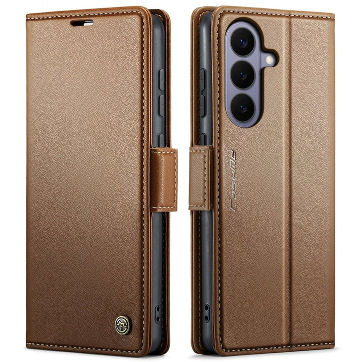 RFID Leather Card Holder Case For Samsung Galaxy Galaxy S22 Brown Parkfield Supplies