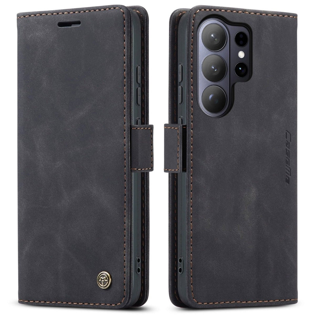 Slim Magnetic Leather Case For Samsung Galaxy Galaxy S26 Ultra Black Parkfield Supplies