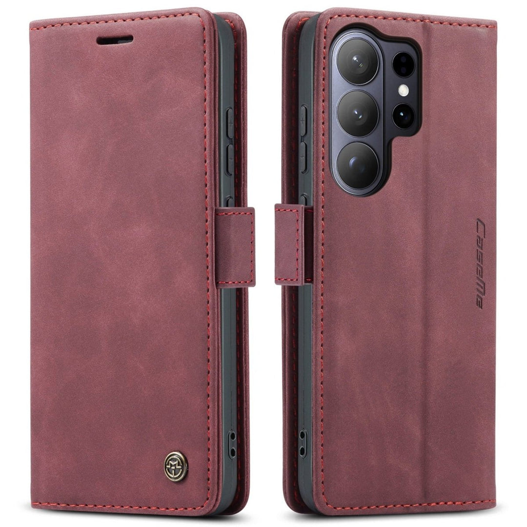 Slim Magnetic Leather Case For Samsung Galaxy Galaxy S26 Ultra Red Parkfield Supplies