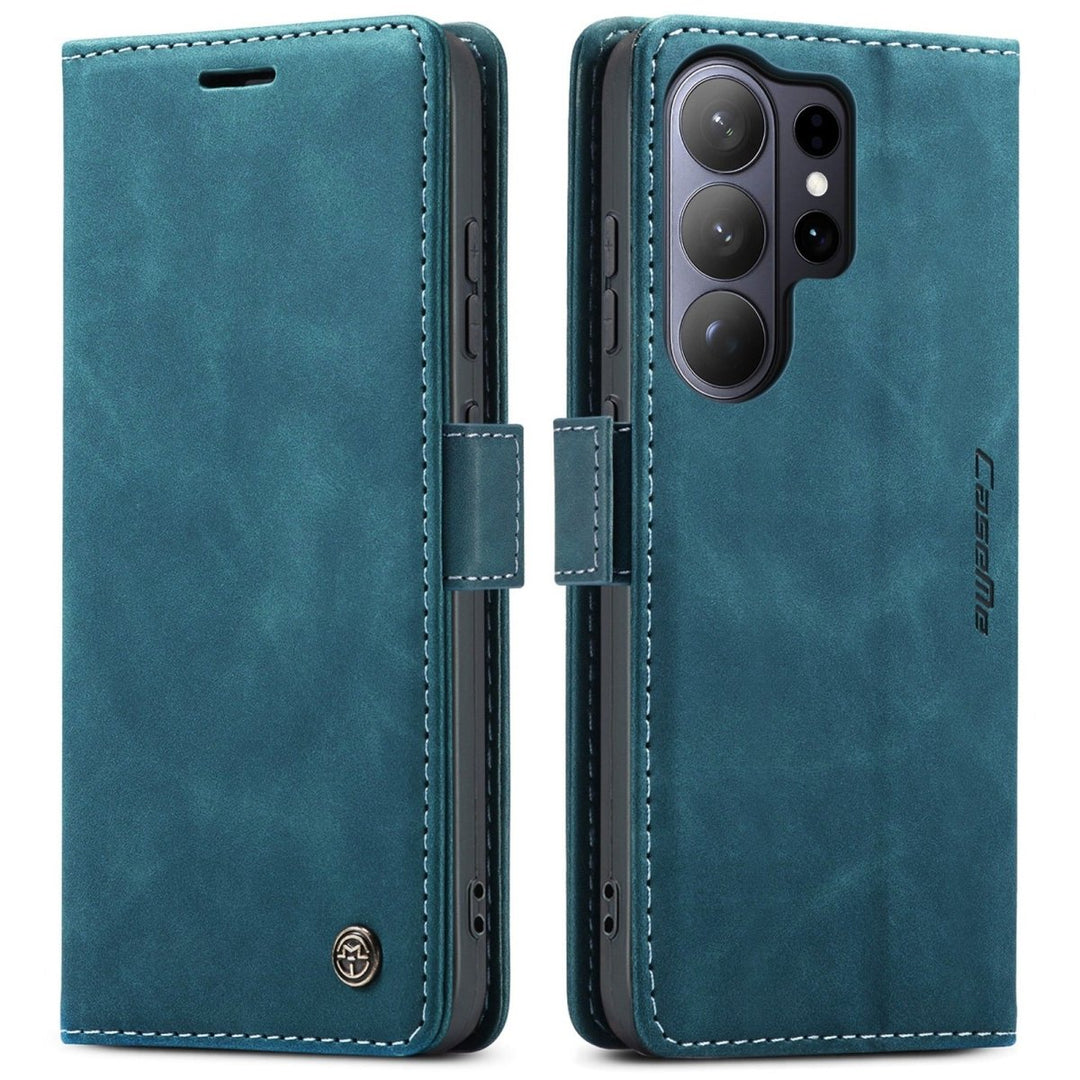Slim Magnetic Leather Case For Samsung Galaxy Galaxy S26 Ultra Blue Parkfield Supplies