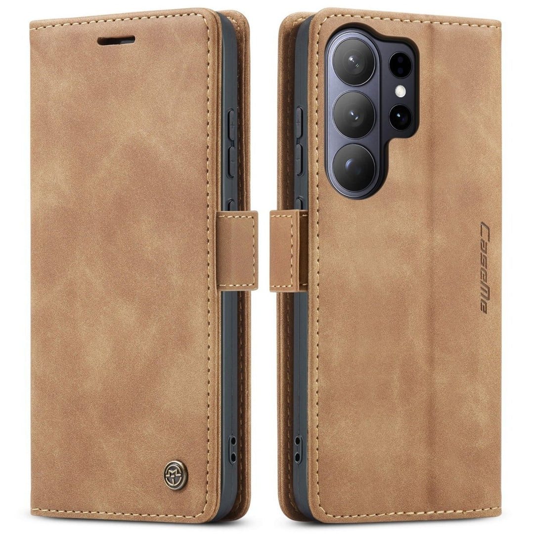 Slim Magnetic Leather Case For Samsung Galaxy Galaxy S26 Ultra Brown Parkfield Supplies