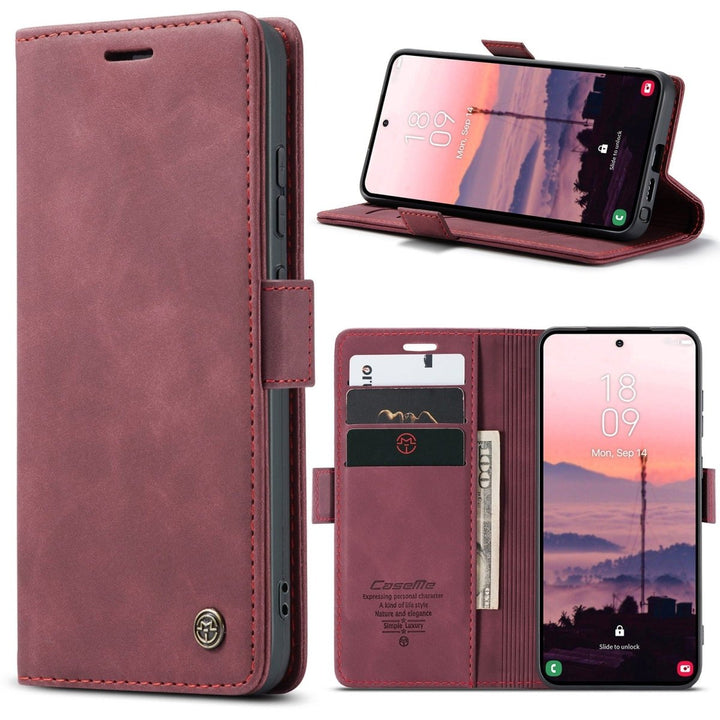 Slim Magnetic Leather Case For Samsung Galaxy Galaxy S26 Ultra Red Parkfield Supplies