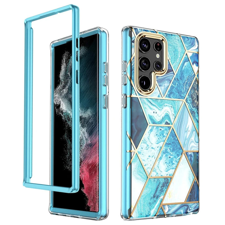 Marble Geometric Case For Samsung Galaxy Blue / CHINA / For Galaxy S24 10:350383#For Galaxy S24;14:173;200007763:201336100