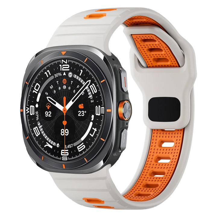 2 Tone Sports Watch Band for Samsung Watch 7 Ultra Starlight - Orange DX241118104