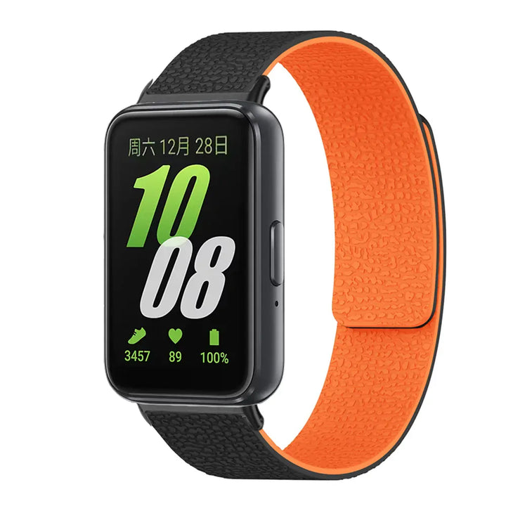 Silicone Magnetic Loop Band For Samsung Fit 3 Black orange / China Mainland / for Galaxy fit 3 200000049:6144#Black orange;200000051:100016945#for Galaxy fit 3;200007763:201336100