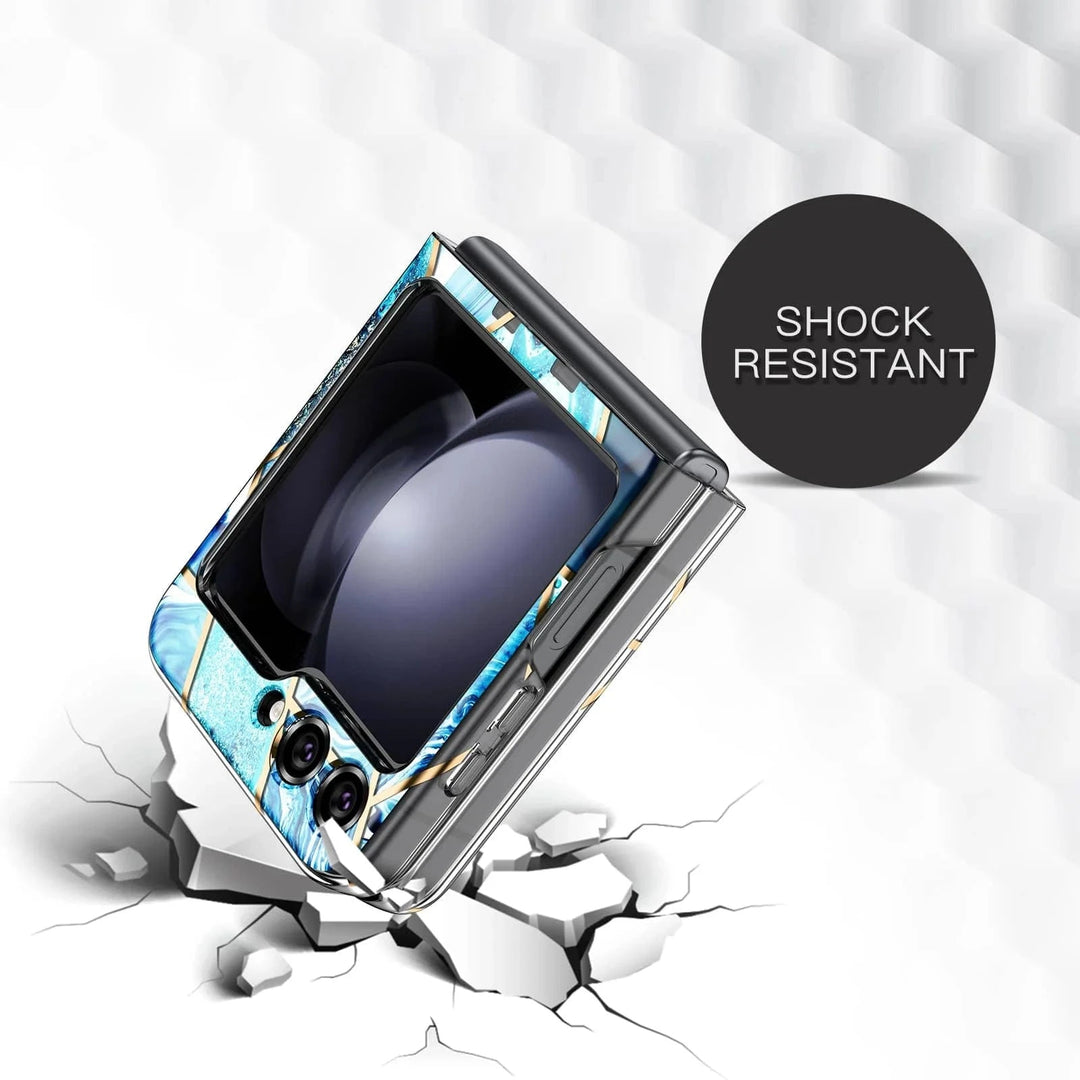 Marble Geometric Case For Samsung Flip