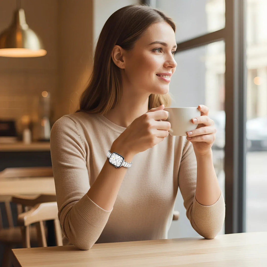 Slim Ceramic Stainless Steel Watch Band