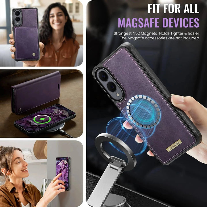 RFID Detachable Leather Card Holder Case For Samsung S Series
