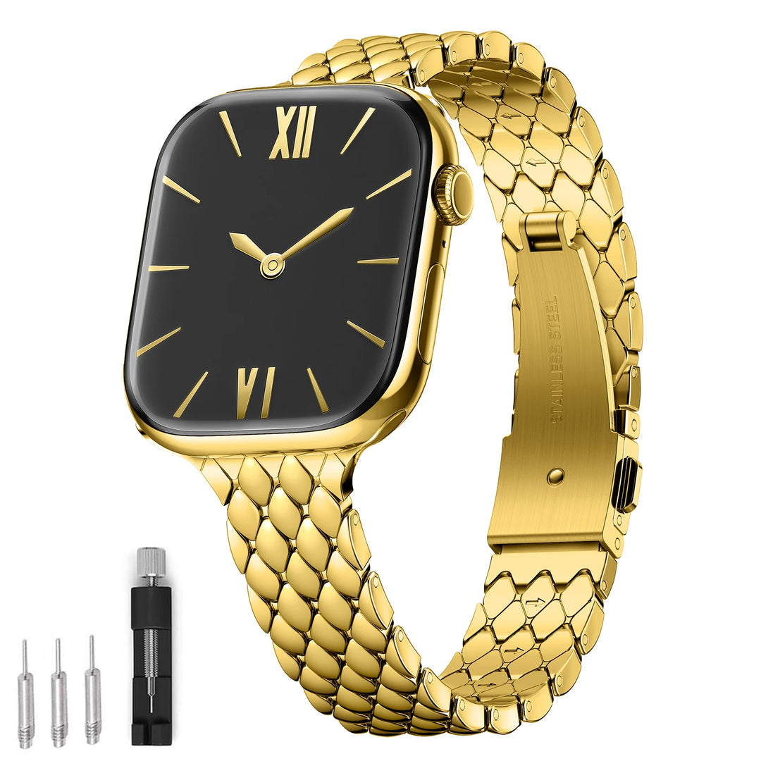 Slim Scale Stainless Steel Watch Band