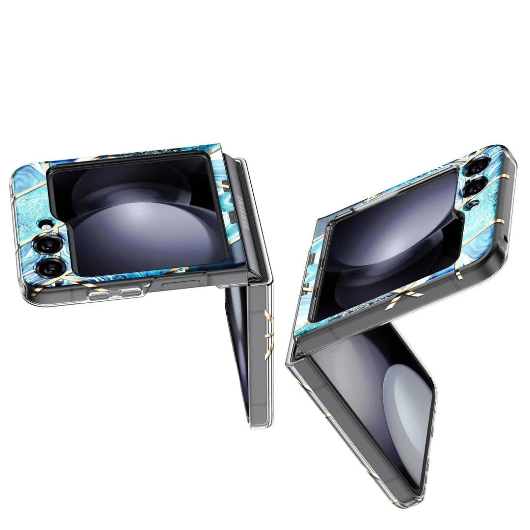 Marble Geometric Case For Samsung Flip