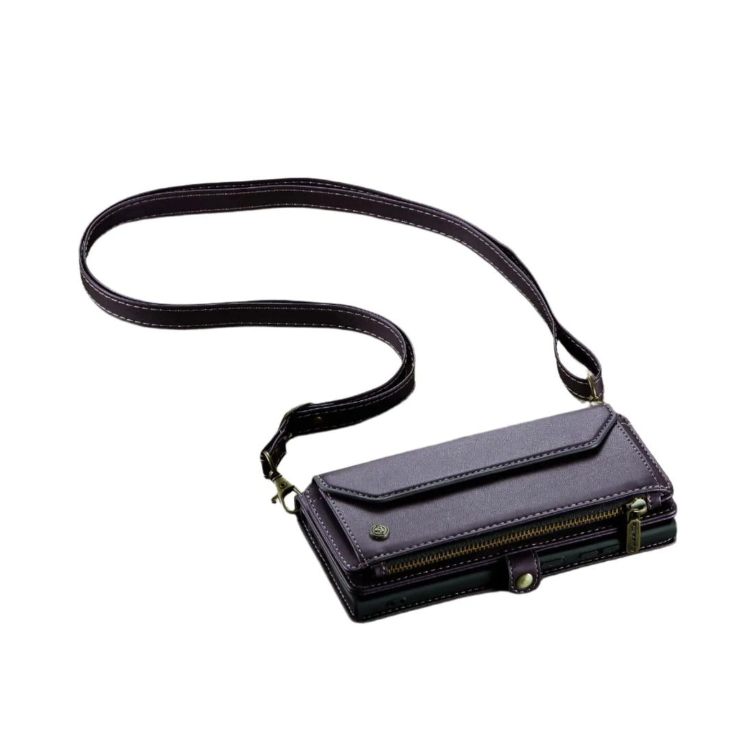 RFID Crossbody Leather Wallet Case For Samsung Galaxy