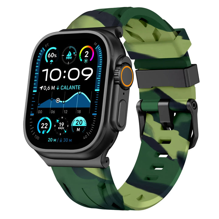Rugged Silicone Sports Watch Band 44mm 45mm 46mm / Camouflage Green DP2512231L10