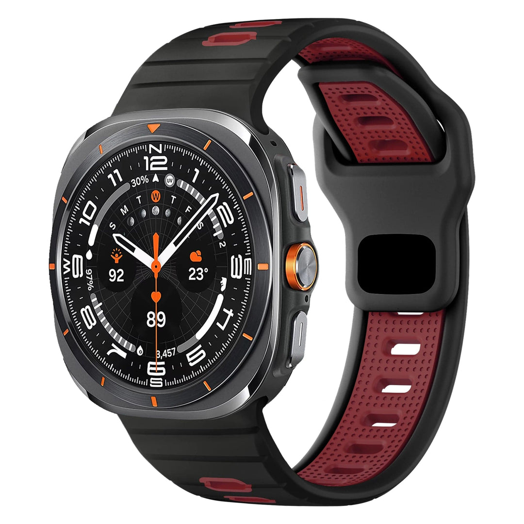 2 Tone Sports Watch Band for Samsung Watch 7 Ultra Black - Red DX241118110