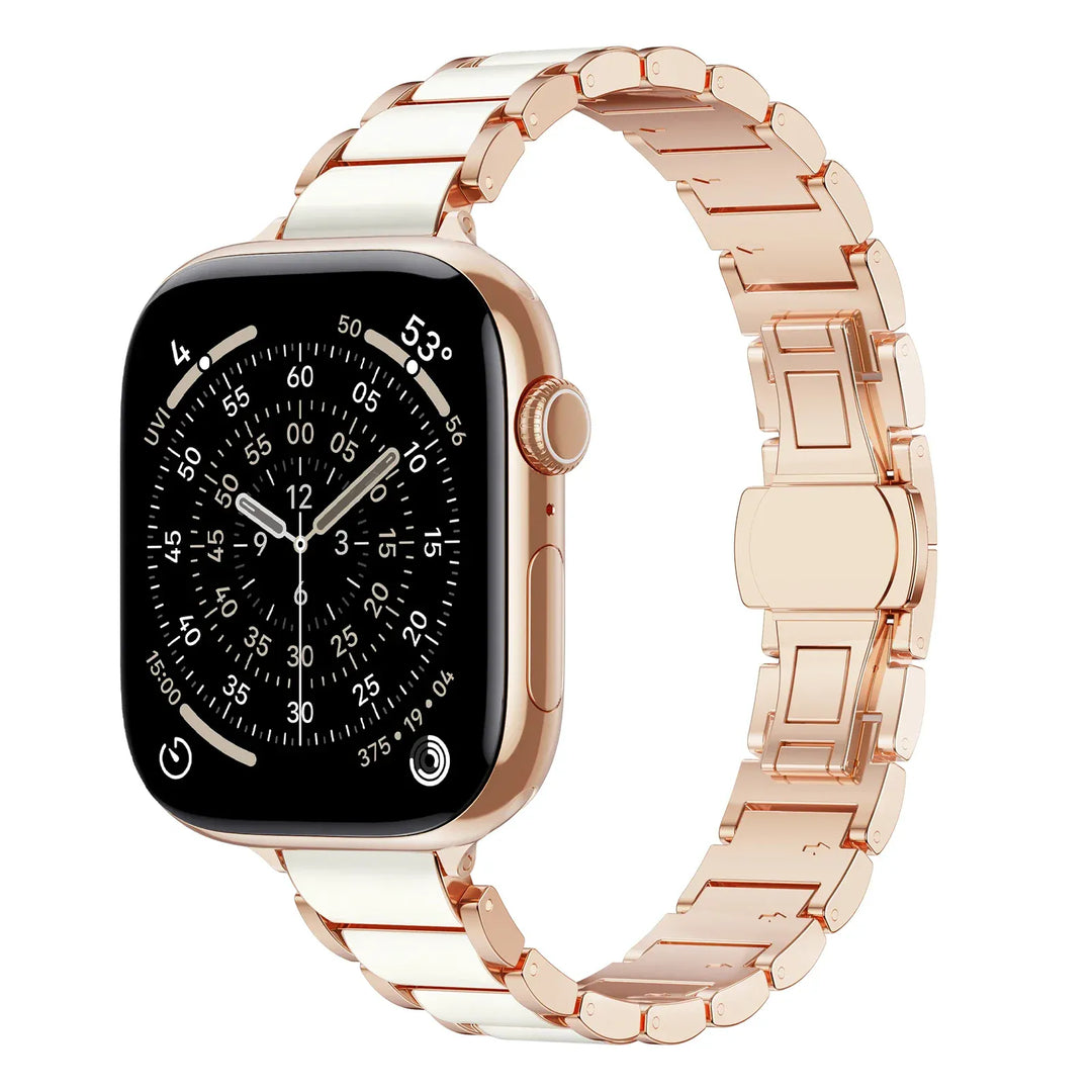 Slim Ceramic Stainless Steel Watch Band Rose White / 42 44 45 49 S10-46MM DP2510272L02&DX0921100