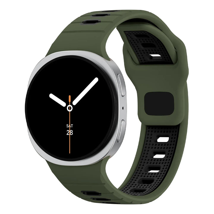 2 Tone Sports Band for Samsung Watch 8 Galaxy Watch 8 44mm / Green Black 200000049:350853#Green black;200000051:100016948#Galaxy watch 8 44mm;200007763:201336100