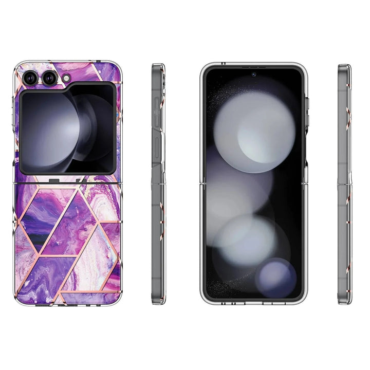 Marble Geometric Case For Samsung Flip