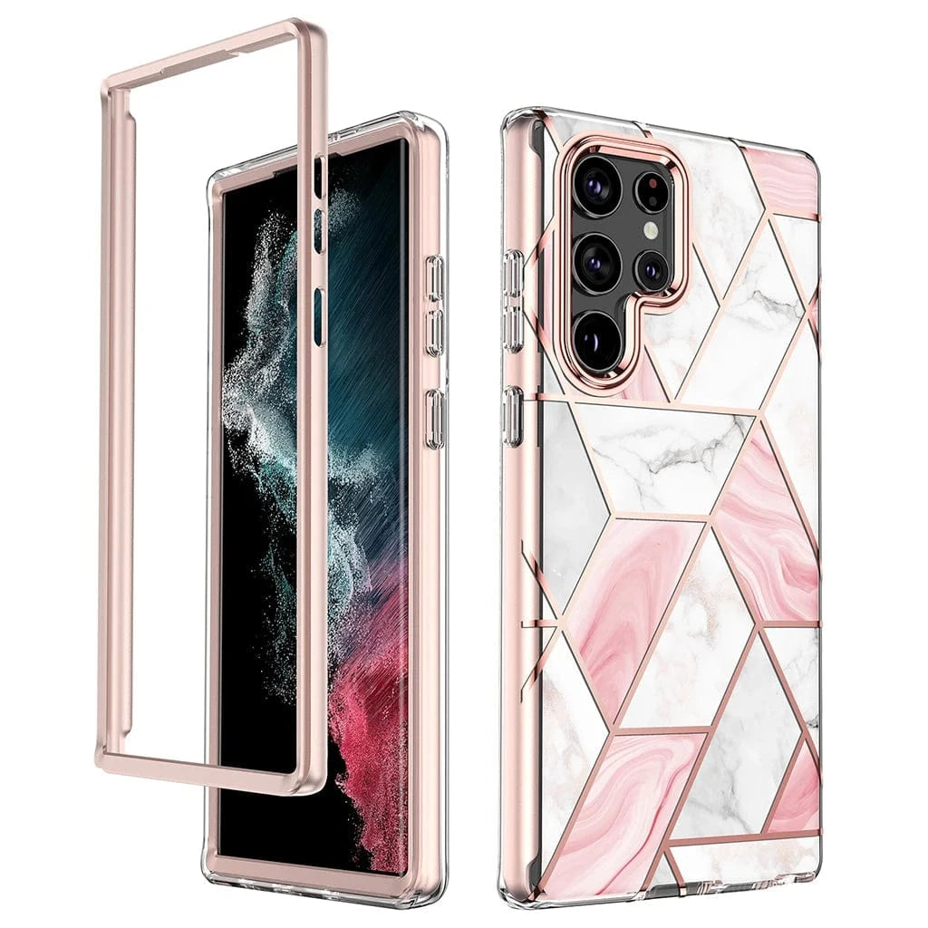 Marble Geometric Case For Samsung Galaxy Pink / CHINA / For Galaxy S24 10:350383#For Galaxy S24;14:1052;200007763:201336100