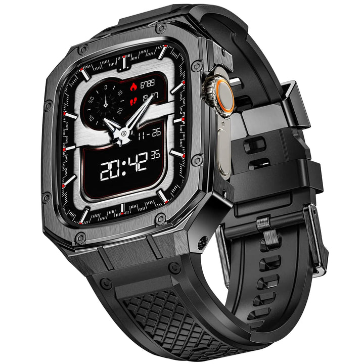 Tactical Watch Band With Shockproof Case Black Grey / 49mm(Ultra 3 2 1) 200000049:1954454310#black grey;200000051:100016949#49mm(Ultra 3 2 1);200007763:201336100