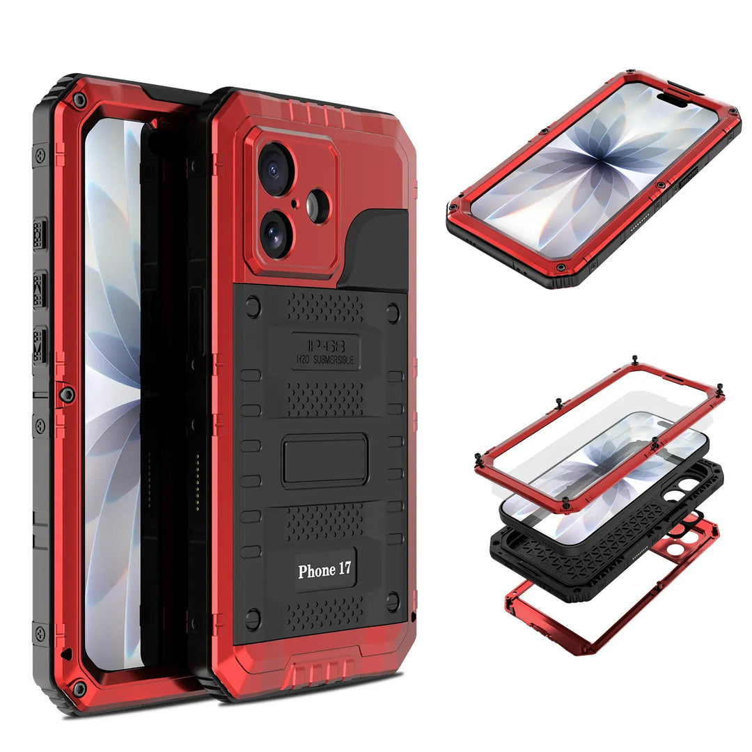Waterproof Heavy Duty Phone Case iPhone 17 / Red CM20230304-17-Red-with box