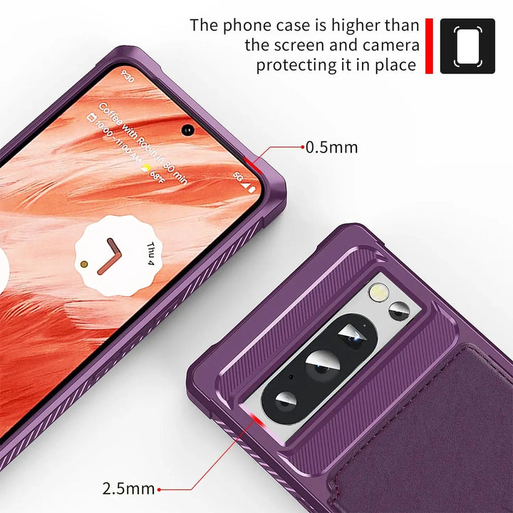 Magnetic Leather Wallet Case For Google Pixel