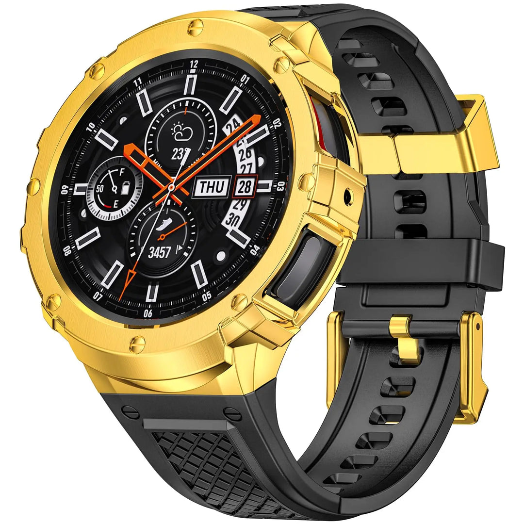 Tactical Band With Shockproof Case For Samsung Watch Galaxy Watch ( 7 6 5 4) 44mm / Gold DX250108BL03