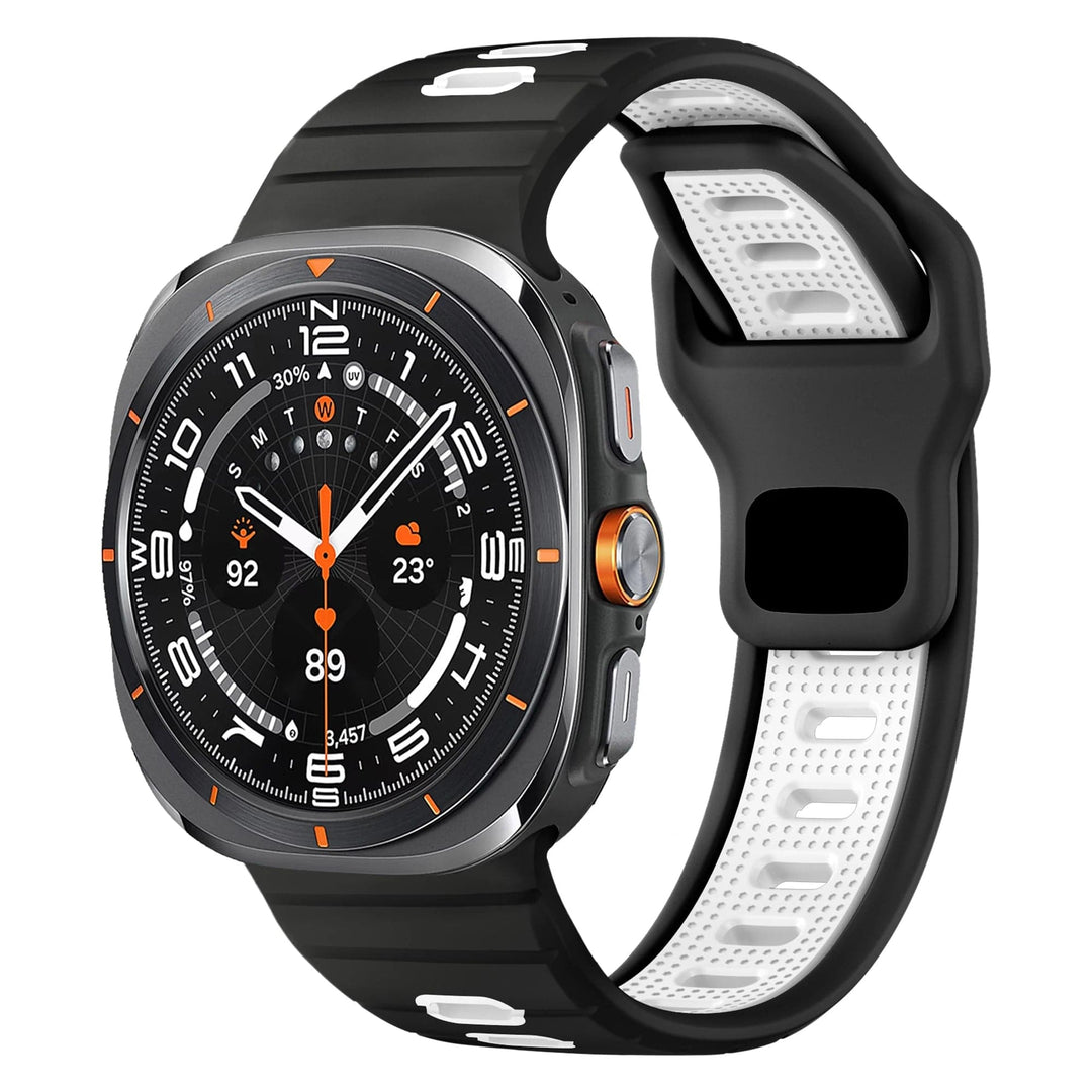 2 Tone Sports Watch Band for Samsung Watch 7 Ultra Black - White DX241118108