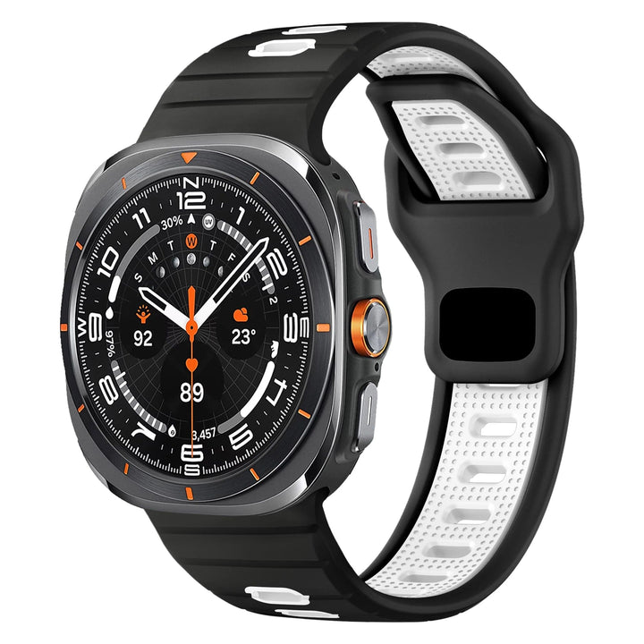 2 Tone Sports Watch Band for Samsung Watch 7 Ultra Black - White DX241118108