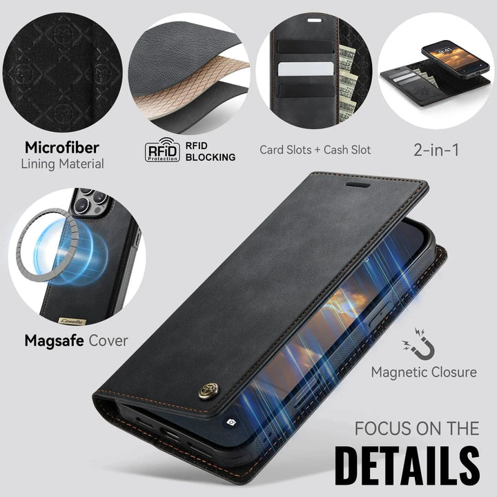 RFID Detachable Leather Card Holder Phone Case