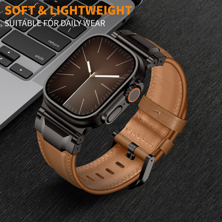 Leather Stainless Steel Watch Band