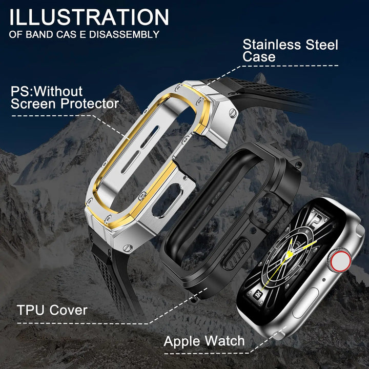 Tactical Watch Band With Shockproof Case