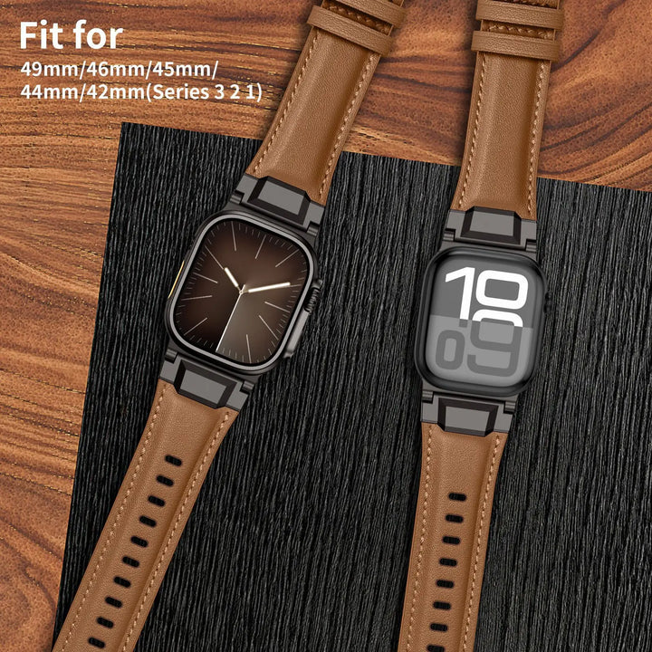 Leather Stainless Steel Watch Band
