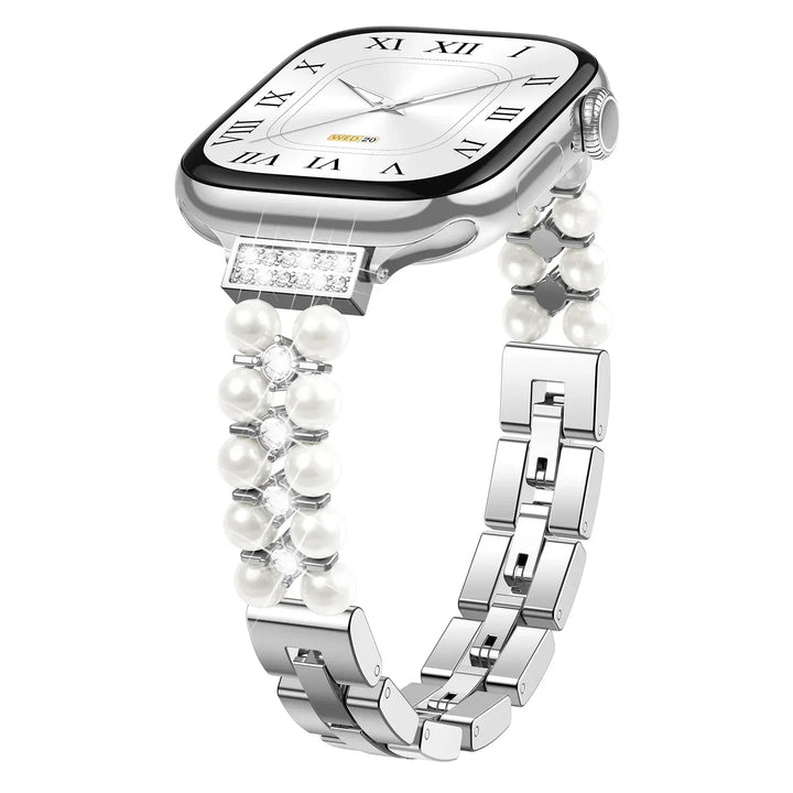 Slim Pearl Stainless Steel Watch Band Silver / 42 44 45 49 S10-46mm 200000049:201449062#Silver;200000051:201336458#42 44 45 49 S10-46mm;200007763:201336100