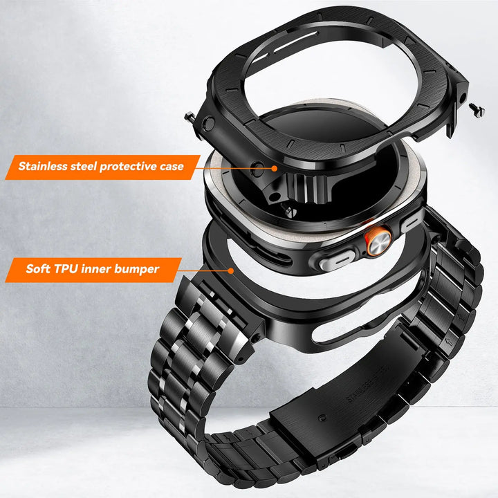 Stainless Steel Band With Shockproof Case For Samsung Watch Ultra