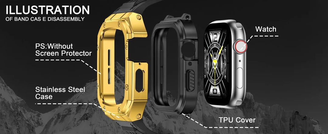 Tactical Watch Band With Shockproof Case