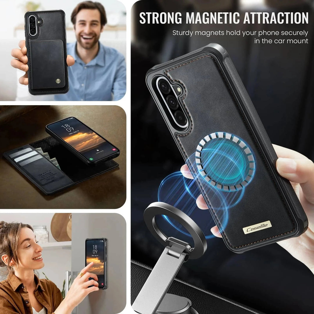 RFID Detachable Leather Card Holder Case For Samsung A Series