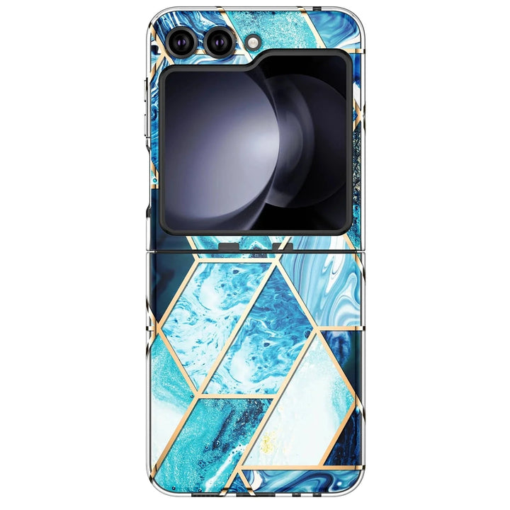 Marble Geometric Case For Samsung Flip Blue / For Galaxy Z Flip 6 10:477#For Galaxy Z Flip 6;14:173#Blue;200007763:201336100