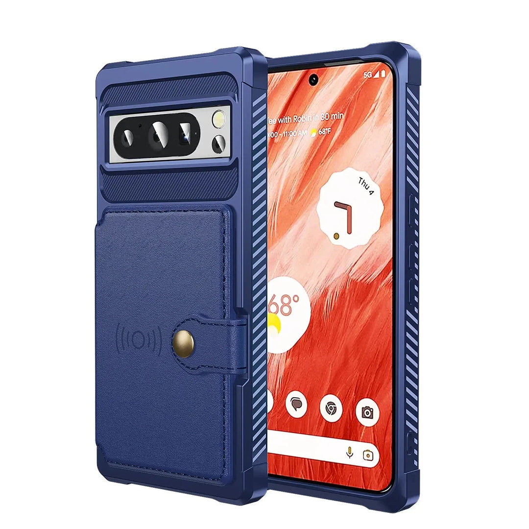 Magnetic Leather Wallet Case For Google Pixel Google Pixel 7 / Blue CM20250220-Google Pixel 7 - Blue