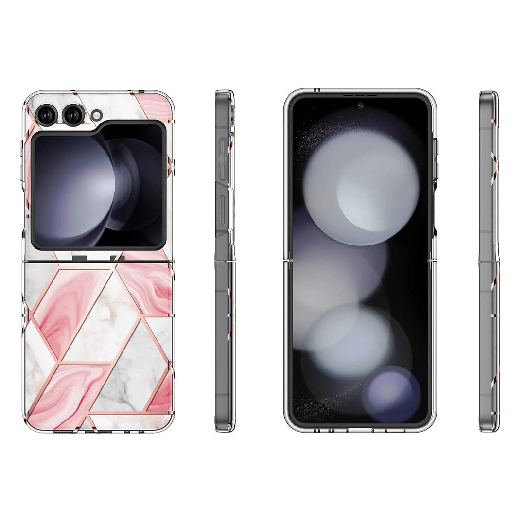Marble Geometric Case For Samsung Flip
