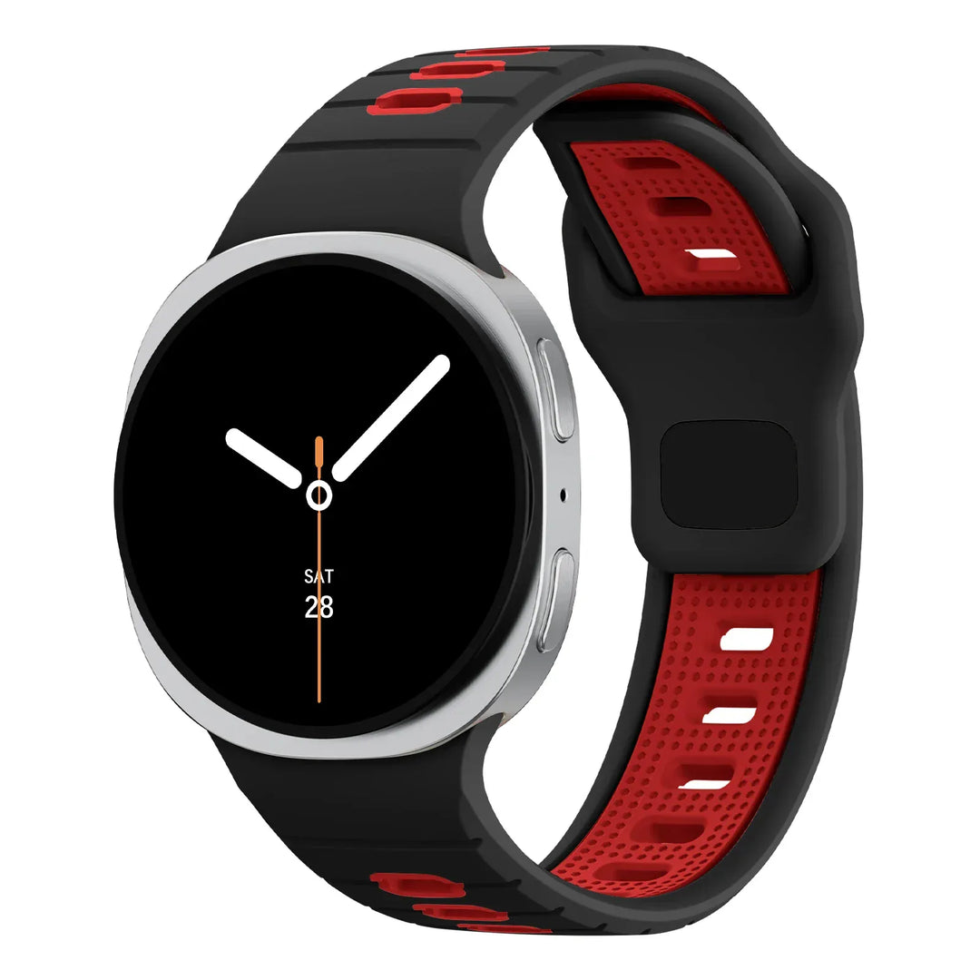 2 Tone Sports Band for Samsung Watch 8 Galaxy Watch 8 44mm / Black Red 200000049:175#Black red;200000051:100016948#Galaxy watch 8 44mm;200007763:201336100