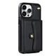 Cardholder Leather Phone Case With Lanyard iPhone 12 Mini Black Parkfield Supplies