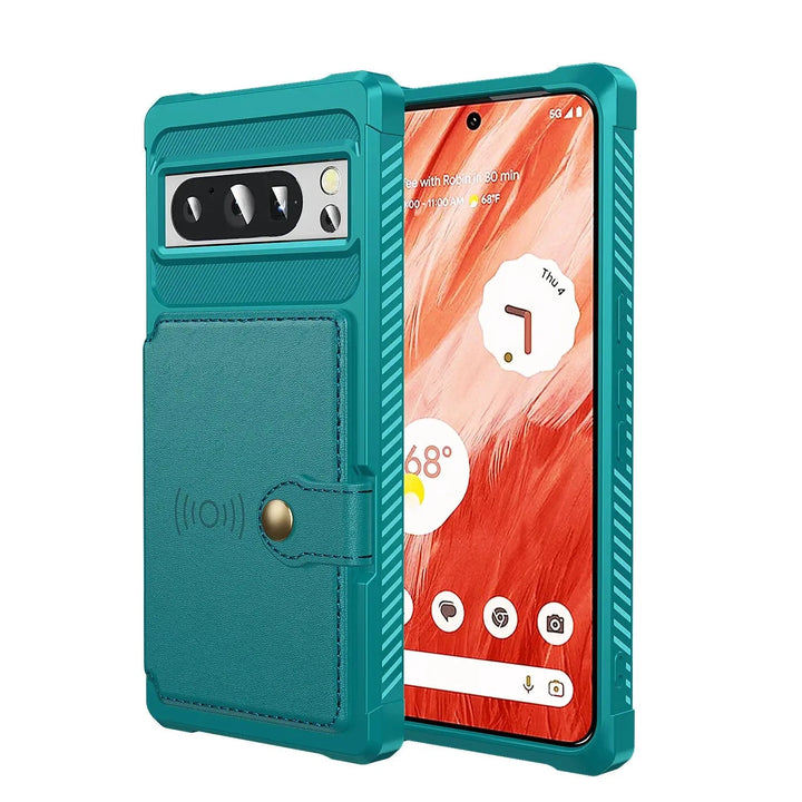 Magnetic Leather Wallet Case For Google Pixel Google Pixel 7 / Green CM20250220-Google Pixel 7 - Green