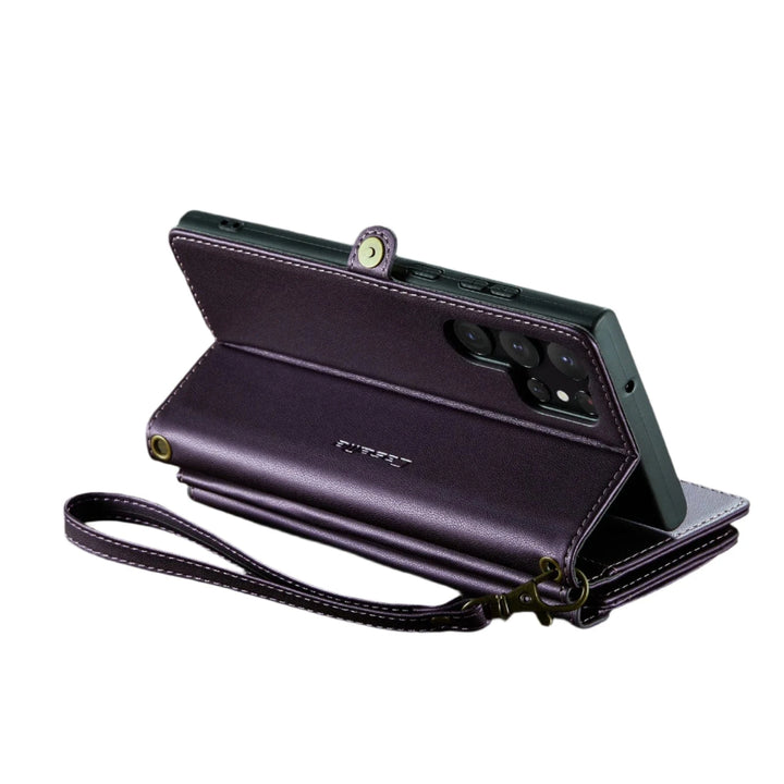 RFID Crossbody Leather Wallet Case For Samsung Galaxy