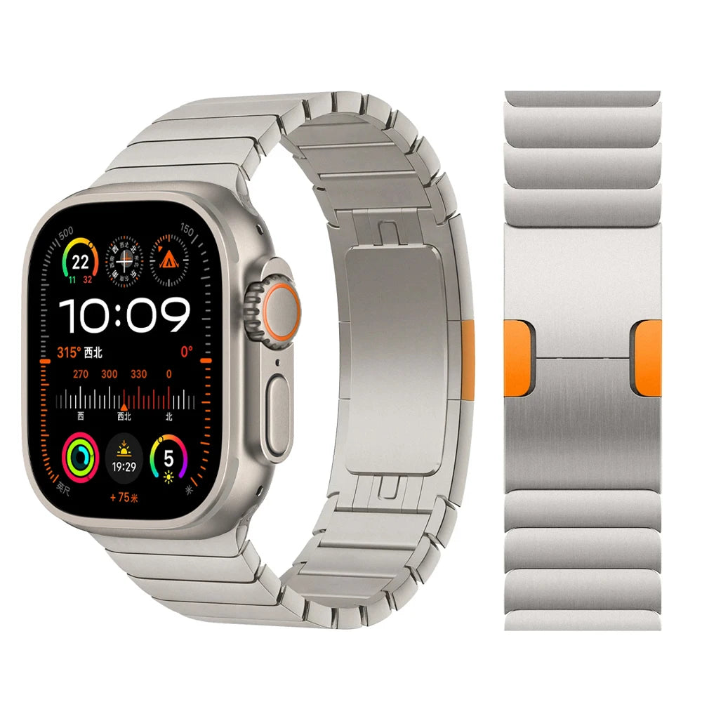 Link Stainless Steel Watch Band Titanium Orange / 38mm 40mm 41mm DX092611