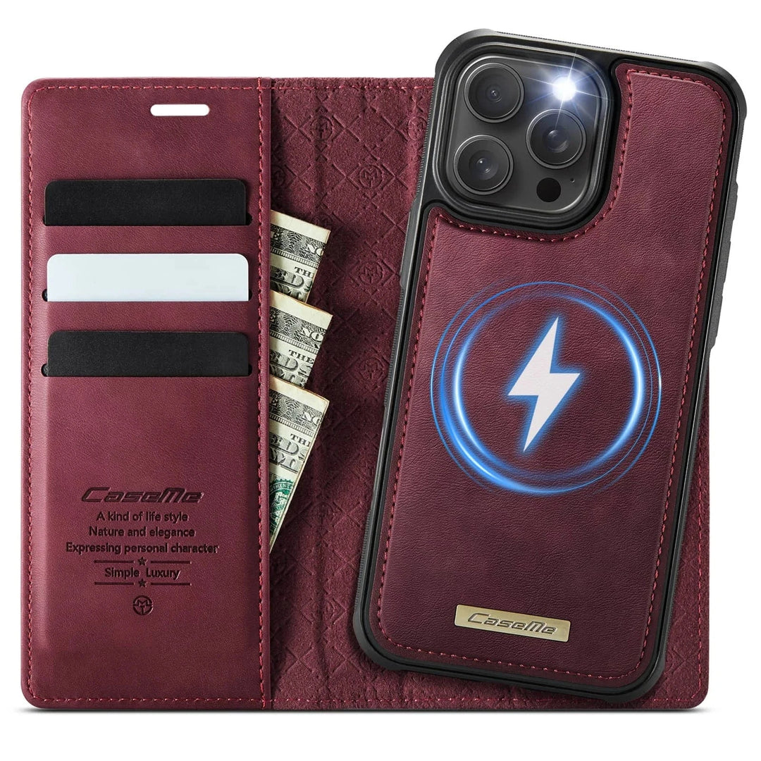 RFID Detachable Leather Card Holder Phone Case iPhone 13 Pro / Red CM20250830-02-iPhone 13 Pro-Red