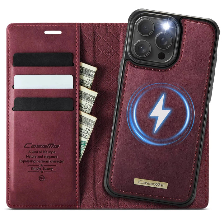 RFID Detachable Leather Card Holder Phone Case iPhone 13 Pro / Red CM20250830-02-iPhone 13 Pro-Red