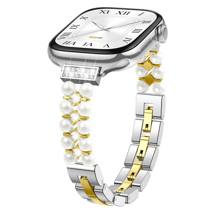 Slim Pearl Stainless Steel Watch Band Silver gold / 42 44 45 49 S10-46mm 200000049:1366657163#Silver gold;200000051:201336458#42 44 45 49 S10-46mm;200007763:201336100