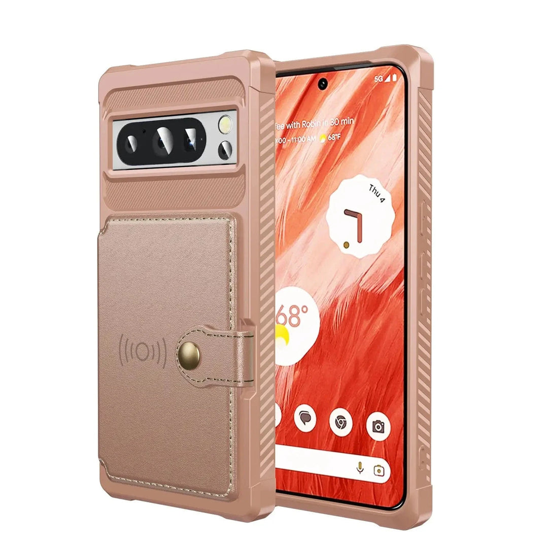 Magnetic Leather Wallet Case For Google Pixel Google Pixel 7 / Rose Gold CM20250220-Google Pixel 7 - Rose Gold