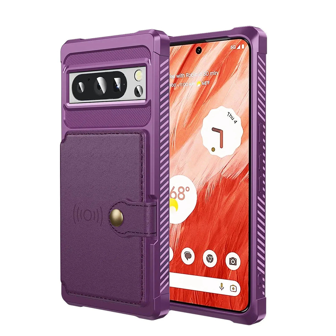 Magnetic Leather Wallet Case For Google Pixel Google Pixel 7 / Purple CM20250220-Google Pixel 7 - Purple